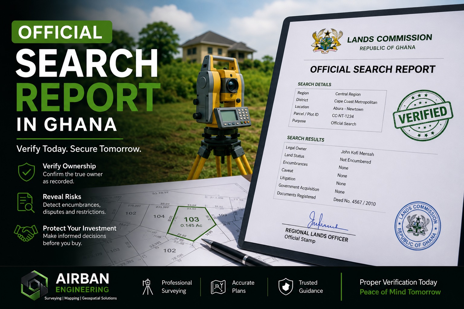 Official search report in Ghana