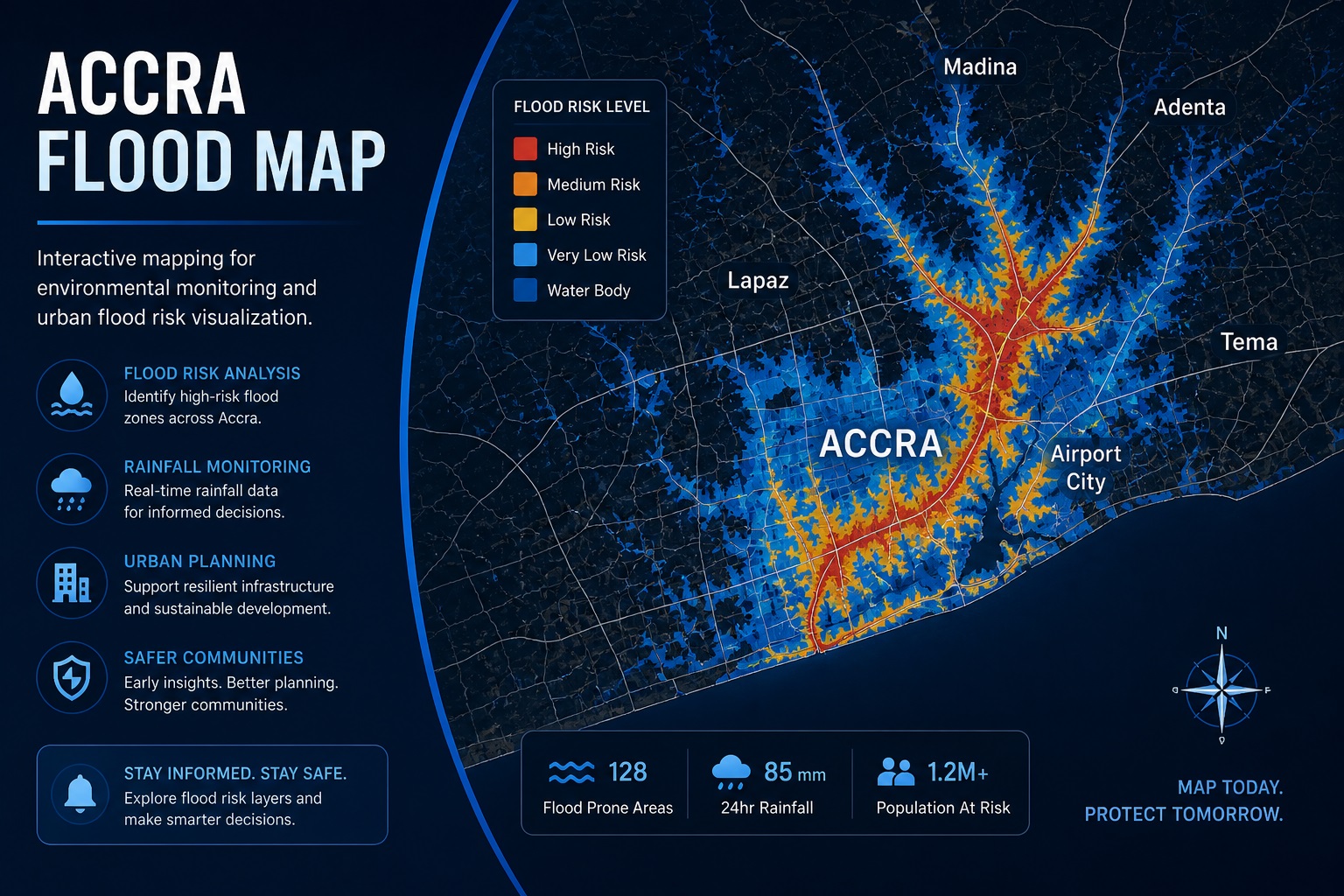 Accra flood map preview
